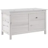 vidaXL Gartentruhe 99 x 49,5 x 58,5 cm Weiß