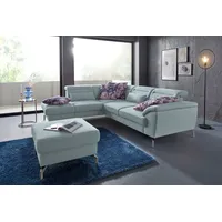 sit&more Ecksofa »Percy L-Form« 15 cm Fußhöhe, Sitztiefenverstellung, wahlweise in 2 Fußfarben