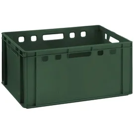 Buri 4x Fleischkiste E3 Metzgerkiste 60x40x30cm lebensmittelecht, robust, stapelbar - Eurokisten Stapelkiste aus Deutschland, dunkelgrün