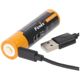 Fenix Li-Ion Akku 18650, mehrfach geschützt mit USB Ladefunktion, 70x18,6mm 1 Stück mit AccuCell AccuSafe