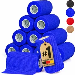Hund IST König® Verband selbstklebend, Fixierbinde 12x4,7m Selbstklebende Bandage für Mensch & Tier 12 St