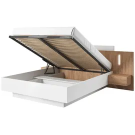 Meble Laski Doppelbett Triest 160 x 200 cm Weiß/Gold
