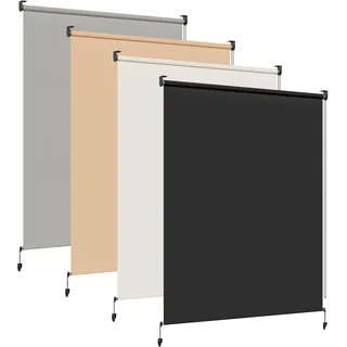 HOMEDEMO Außenrollo Senkrechtmarkise Außen, 220g/m2 Stoff, Balkonrollo sonnenschutzrollo, Outdoorrollo Wetterfest Windschutz Sichtschutz, Vertikalmarkise für Balkon & Terrasse, 100x240cm Anthrazit