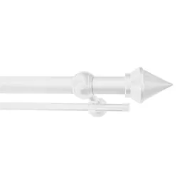 GARESA Gardinenstange GARESA "SEMARA", weiß, L:170cm Ø:28mm, Kunststoff, Stahl, Gardinenstangen, Vorhanggarnitur, Kunststoff, verlängerbar, mit Ringe/2 Lauf Gleiter