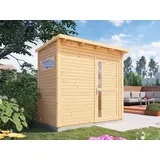 Gartenhaus Punta 1 19 mm natur Gerätehaus Geräteschuppen Holz Pultdach