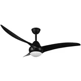 STARLUNA Deckenleuchte Deckenventilator Raumlüfter Kühler Wohnzimmerlampe, schwarz, App-steuerung dimmbar Fernbedienung 3 Stufen Cct Timer, 1x Led 1600lm warm-kaltweiß, D 115 cm