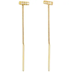 Elli Ohrringe Zirkonia Stab Durchzieher Trend 925 Silber goldfarben Damen 