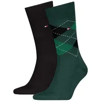 Tommy Hilfiger Socken TH MEN SOCK CHECK 2P (2-Paar, 2 Paar) mit klassischem Argyle-Design grün 43-46