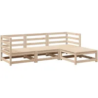 vidaXL Garten-Lounge-Set 4-tlg. braun