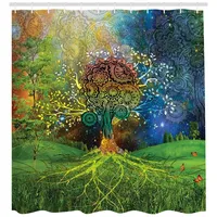 ABAKUHAUS Duschvorhang Mutter Erde 175 x 220 cm blau/grün