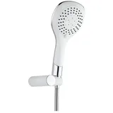 Aloni Bianco Handbrause Set mit Brauseschlauch und Wandhalterung weiß chrom