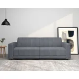 dorel home 3-Sitzer DOREL HOME "Allie II Schlafsofa 225 cm", grau, B:225cm H:82cm T:91cm, 100% Polyester, Sofas, Bett-Funktion (108/190cm), Rückenlehne 2-teilig, mit Steppung
