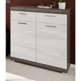inn.furn Shawn 90 x 96 x 37 cm grau und weiß hochglanz / grau