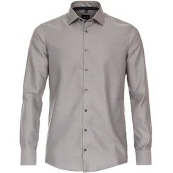 Businesshemd VENTI "VENTI Businesshemd uni", Herren, Gr. 44, Normalgrößen, beige, 100% Baumwolle, unifarben, schmal, Hemden