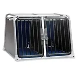 4pets Hundetransportbox ECO 22 L Schwarz/Blau/Silber