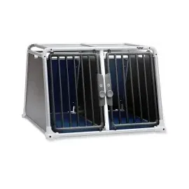 4pets Hundetransportbox ECO 22 L Schwarz/Blau/Silber