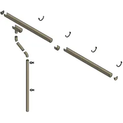 Skan Holz Kunststoff Regenrinnen-Set für Flachdach Carports-8 m