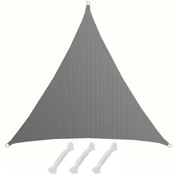 AMANKA UV Sonnensegel 6x6x6 m HDPE Dreieck Sonnenschutz Überdachung Balkon Garten Grau