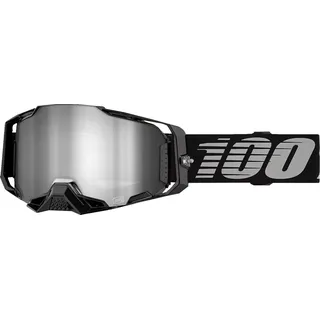 100% Armega Black Crossbrille verspiegelt Schwarz/Silber Silber Verspiegelt