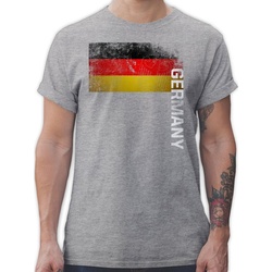Shirtracer T-Shirt Deutschland Flagge Adler Vintage Germany – Fussball EM 2024 – Herren Premium T-Shirt deutschland t shirt – tshirt herren fussball – deutschland-trikot grau XL