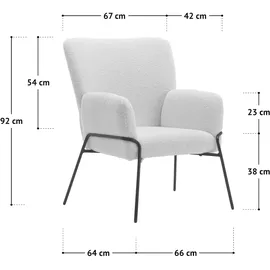 Svita FREIA Loungesessel modern mit Armlehne Cocktailsessel Polsterstuhl Beige