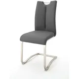 MCA Furniture Freischwinger Kunstleder grau 2er Set
