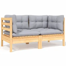 vidaXL Garten-Lounge-Set 8-tlg. grau Kiefernholz