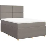 vidaXL Boxspringbett 140 x 200 cm Taupe
