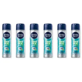 NIVEA Men Cool Kick Fresh Deo Spray 6 x 150 ml