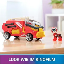 Paw Patrol Mighty Kinofilm Fahrzeug von Marshall mit Welpenfigur Rot/Gelb