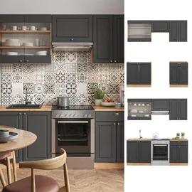 Vicco Küchenzeile Fame-Line 200 cm Anthrazit Eiche