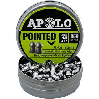 Apolo Diabolos & Stahlrundkugeln: Premium Munition Kal. 4,5mm & 5,5mm für Luftgewehr, Luftpistole, CO2-Waffen - inklusive ausgefallener Modelle (4,5mm / .177, Pointed - 250 STK.)