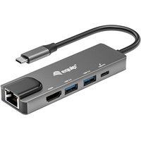 Equip USB-C 5-in-1-Multifunktionsadapter, HDMI, Gigabit LAN, USB 3.2 GEN1, 100W USB PD