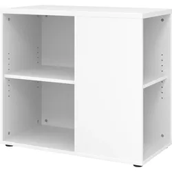 bümö Schreibtisch Schrank in weiß, Container Schrank Büro für Ordner & Co. - Anstell-Container Schreibtisch, Schreibtisch Kommode, Büro Schrank