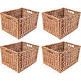 Creative Home Weidenkorb Aufbewahrungskorb handgeflochten 40 x 30 x 24 cm braun