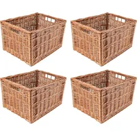 Creative Home Weidenkorb Aufbewahrungskorb handgeflochten 40 x 30 x 24 cm braun