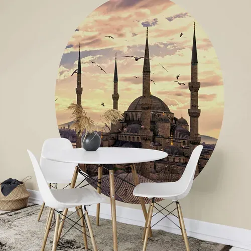 K&L Wall Art Vliestapete »Runde Vliestapete«, Sultan Ahmed Blaue Moschee, mehrfarbig, matt - bunt