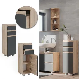 Vicco J-Shape Midischrank 30 x 95 cm Grau/Braun