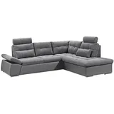 ed exciting design Ecksofa - anthrazit - Liegefunktion - Ottomane rechts