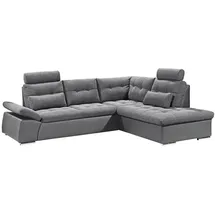 ed exciting design Ecksofa - anthrazit - Liegefunktion - Ottomane rechts