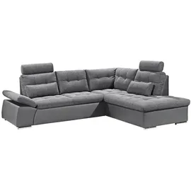 ed exciting design Ecksofa - anthrazit - Liegefunktion - Ottomane rechts