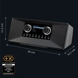 Medion P85333 Internetradio mit DAB+ (WLAN, UKW, Spotify Connect, Amazon Music, DLNA, USB, Kopfhörer-Anschluss, AUX, Stereo Line-Out Cinch, Sleep Timer) schwarz