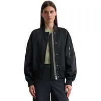 Marc O'Polo "aus recyceltem Polyester-Twill", Damen, Gr. 34, blau (deep night blau), Obermaterial: 100% Polyester; Füllung: 100% Polyamid; Futter: 100% Polyamid, unifarben, regular fit, Strickbündchen, Jacken Outdoorjacke