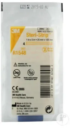 3M Steri-Strip Sterile Wundverschlussstreifen 25x125mm Stück 1x4 Streifen (R1548)