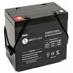 WATTSTUNDE Akku AGM12-50 12V VRLA AGM Batterie 50Ah C20