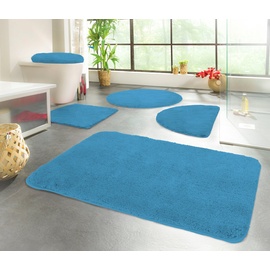 Kinzler Badematte »Chaozhou«, Höhe 20 mm, rutschhemmend beschichtet, fußbodenheizungsgeeignet, Badteppich, Uni Farben, als rechteckig, rund & Set erhältlich, blau