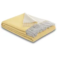 Plaid Cashmere-Plaid, Biederlack, Plaid Soft Impression, Biederlack, im Doubleface-Look, Kuscheldecke gelb 150 cm x 200 cm