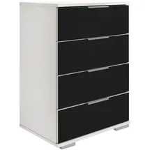 Livetastic Nachtschrank Wimex Easy Plus C, Schwarz, Weiß, Metall, 4 Schubladen, 52x74x38 cm, BQ - Bündnis für Qualität, Made in Germany, DIN EN ISO 9001, Schlafzimmer, Nachttische