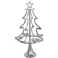 My Home »Tannenbaum, Weihnachtsdeko«, (1 St.), Kerzenständer aus Aluminium, Höhe 86 cm, silberfarben