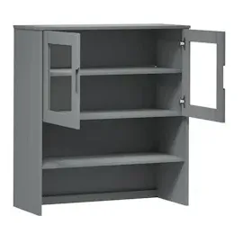 vidaXL Highboard-Oberteil MOLDE Grau 90x35x100 cm Massivholz Kiefer